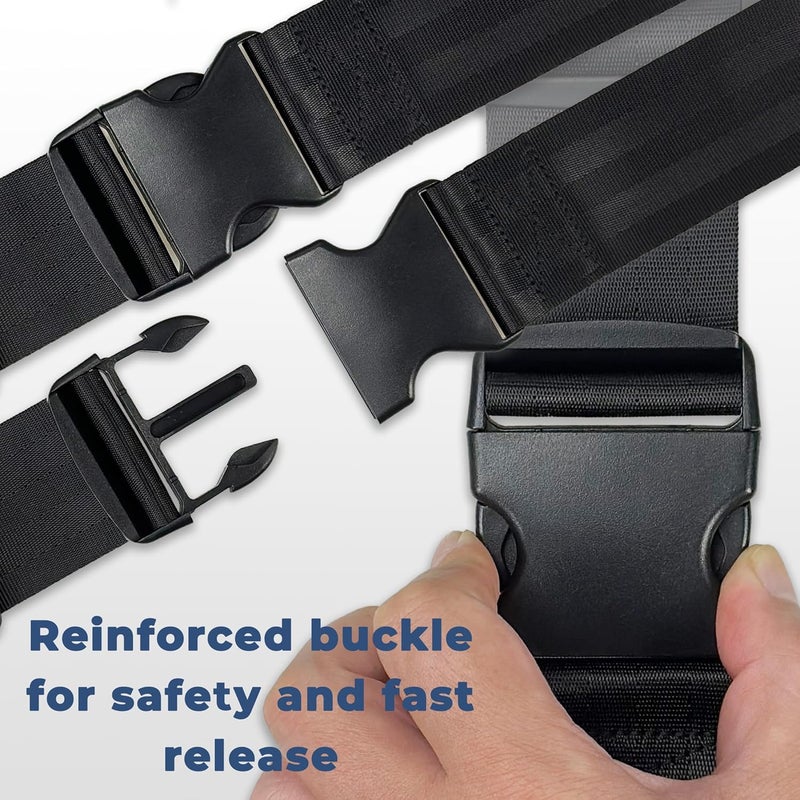 PSNOOK Adjustable Wheelchair Safety Strap Seat Belt, 2" Wide – Slip-Resistant & Secure Lap Belt, 13-86" Adjustable, Easy to Install, Stable Support for Seniors & Individuals Needing Extra Support - Image 5